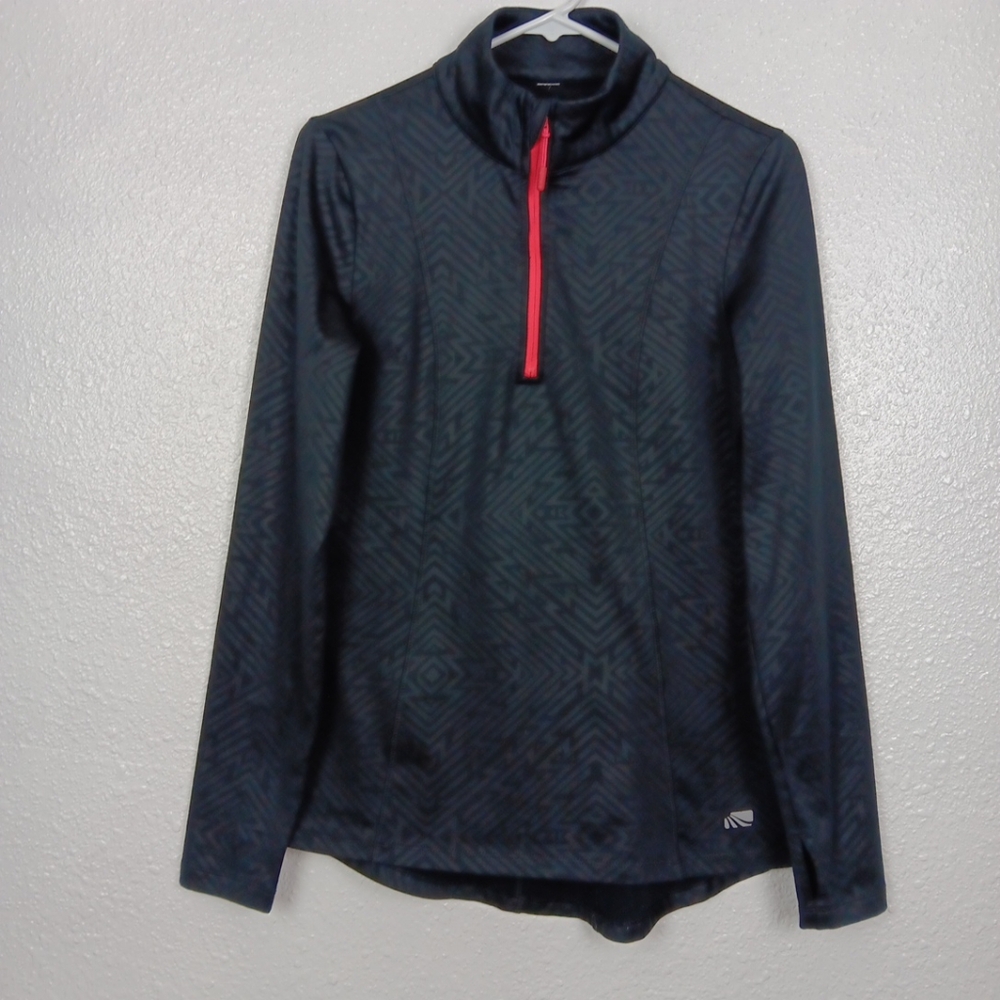 Marika 1/4 Zip Jacket Black Thumbholes Activewear XS/S? (No Tag) Running Workout